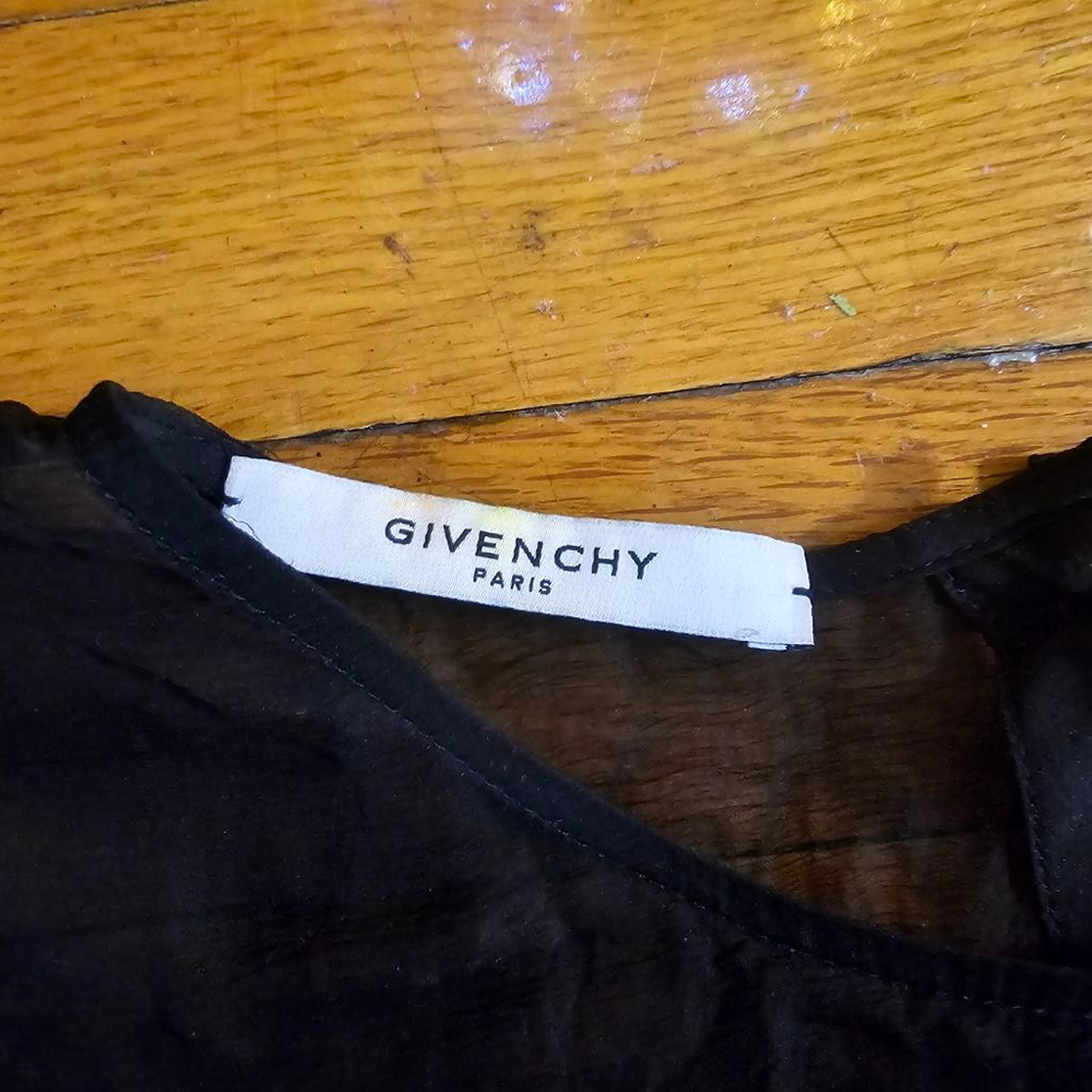Givenchy Black Lace Sheer Blouse Small - Picture 3 of 4